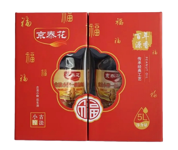 京泰花 5L古法小榨一级花生油双桶礼盒装