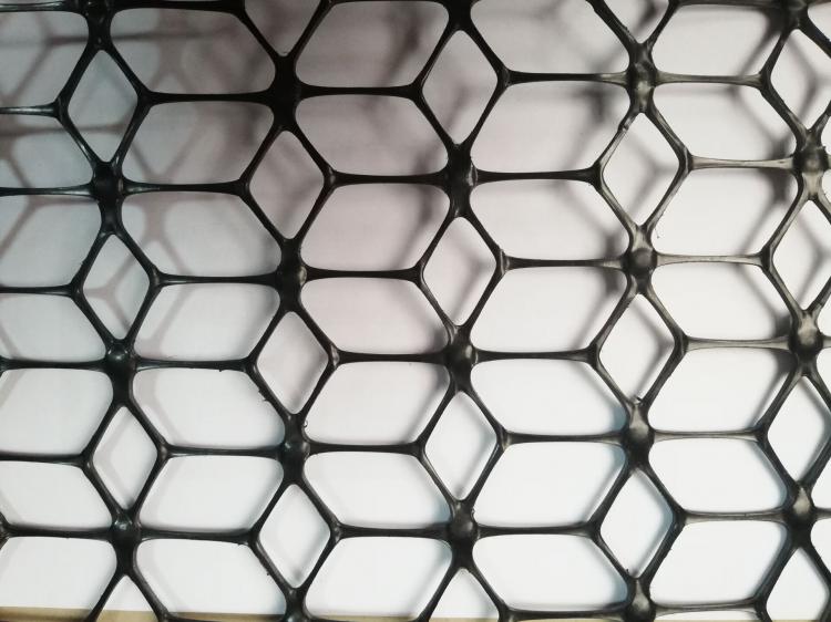 Diamond shaped plastic geogrid